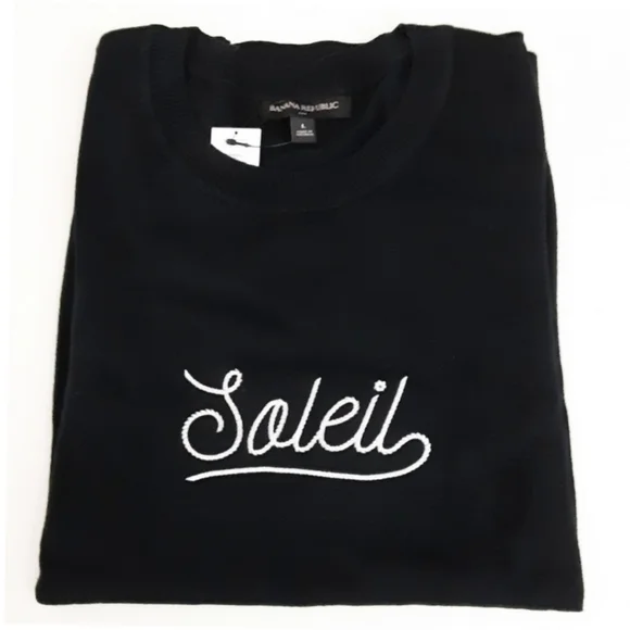 Banana Republic Casual Black Soleil Graphic Intarsia Knit Crewneck Sweater - Picture 5 of 6